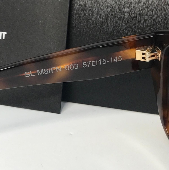 💯 Original SAINT LAURENTSL M8/FN Sunglasses Tortoise - Picture 11 of 13